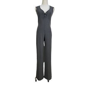 Koji Yohji Striped Stretch Jumpsuit Black White